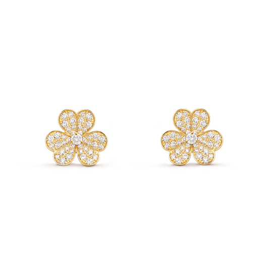 [Jewelicorn]FRIVOLE GOLD FLOWER DIAMOND EARRINGS
