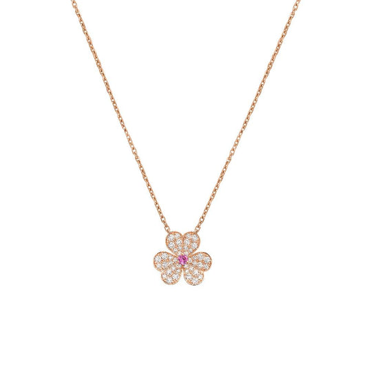 [Jewelicorn]FRIVOLE ROSE GOLD FLOWER DIAMOND NECKLACE