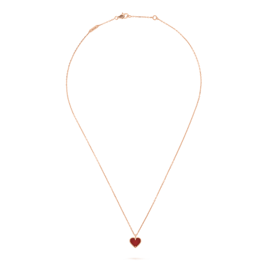 [Jewelicorn]SWEET CLOVER CARNELIAN HEART NECKLACE