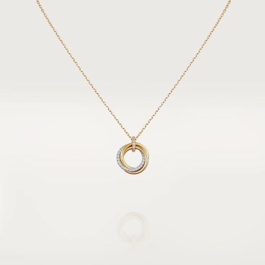 [Jewelicorn]TRINITY NECKLACE SILVER GOLD PINK GOLD DIAMONDS