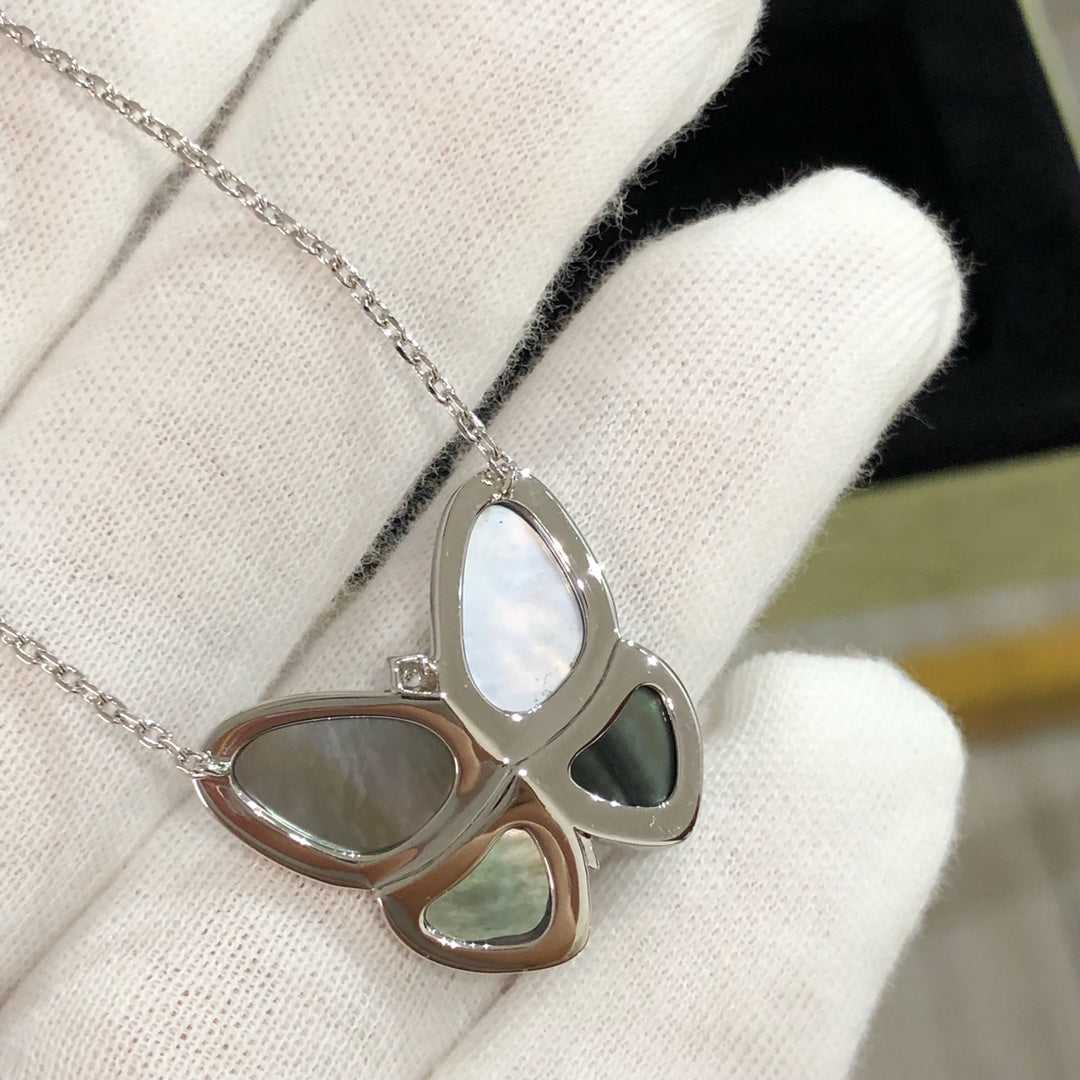 [Jewelicorn]LARGE BUTTERFLY SILVER PENDANT DIAMOND NECKLACE