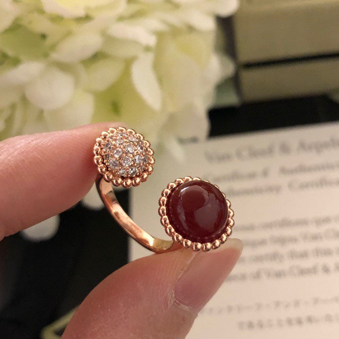 [Jewelicorn]PERLEE COULEURS DIAMOND ROSE GOLD BETWEEN THE FINGER RING