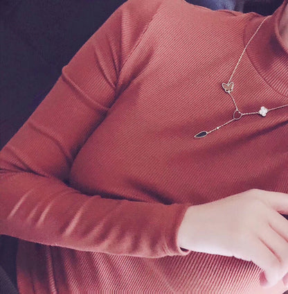 [Jewelicorn]LUCKY SPRING 4 MOTIFS ROSE GOLD NECKLACE