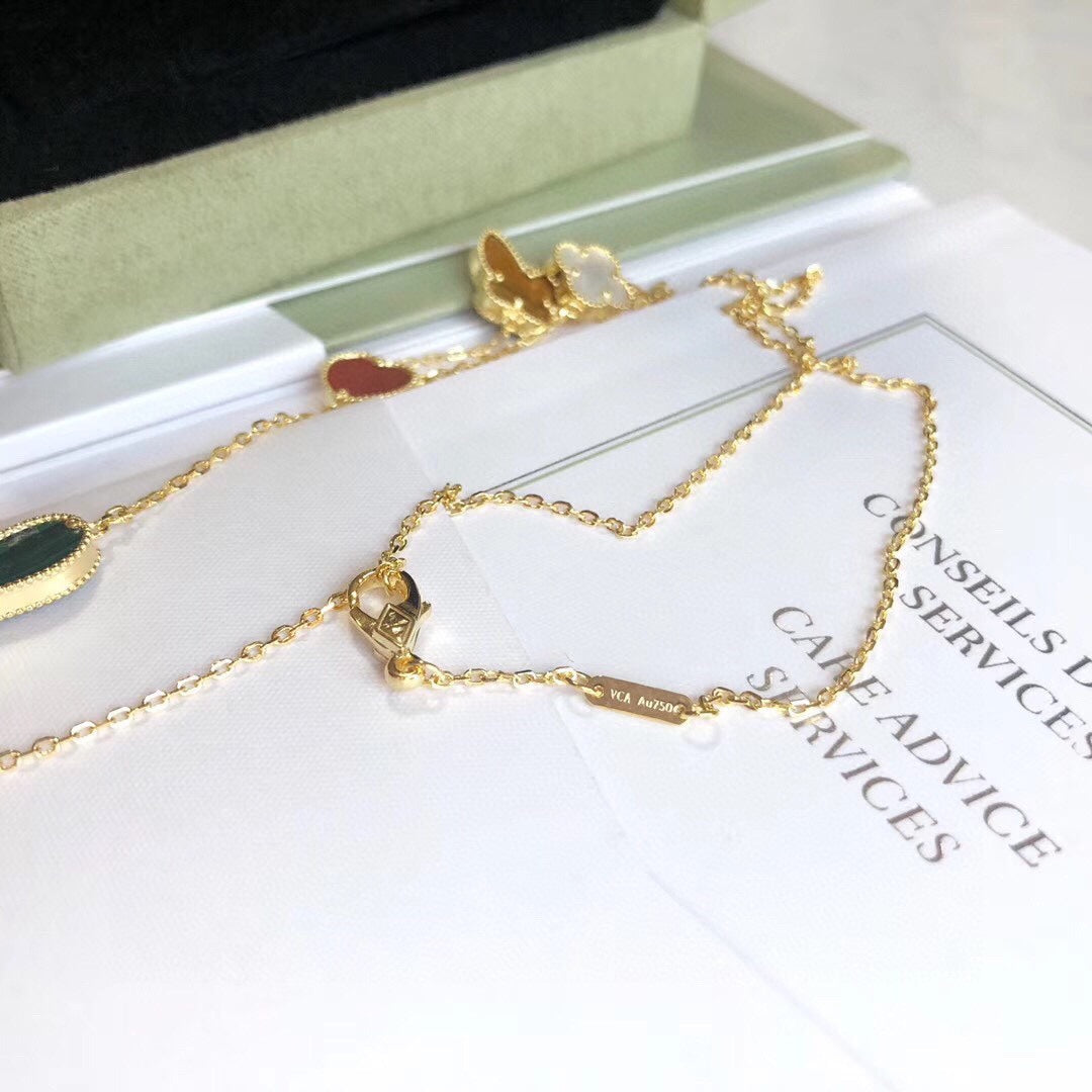 [Jewelicorn]LUCKY SPRING 4 MOTIFS ROSE GOLD NECKLACE