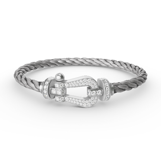 [Jewelicorn]FORCE LARGE HORSESHOE FULL DIAMOND BRACELET SILVER